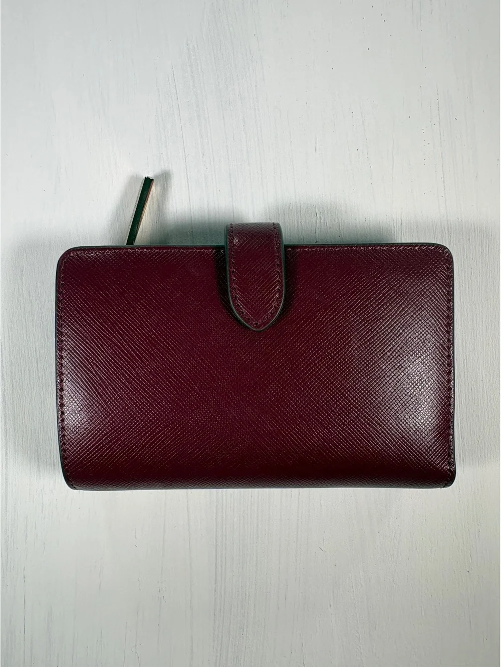 Kate Spade New York Burgundy Saffiano Leather Zip Around Wallet